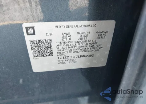 2020 Chevrolet Malibu Fwd Lt from USA, damaged, VIN 1G1ZD5ST7LF062392